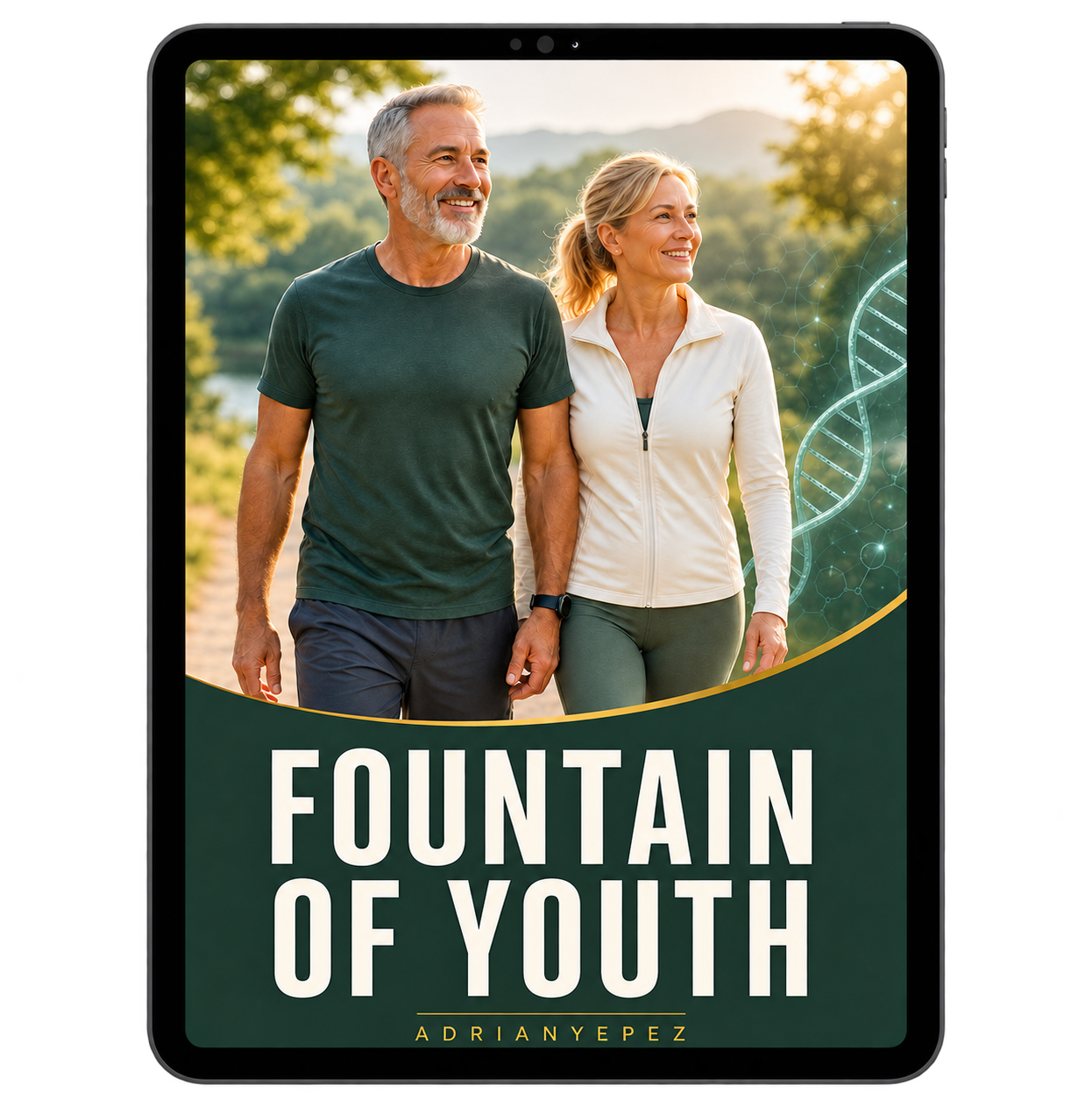 Mockup del protocolo Fountain of Youth en una tablet