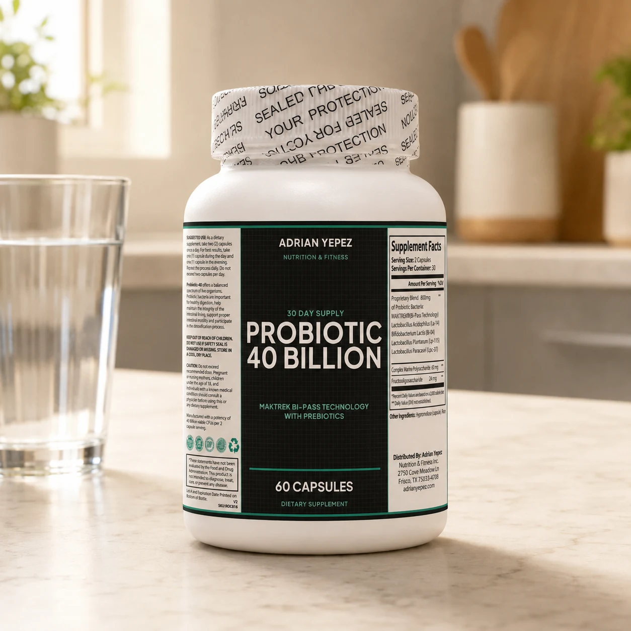 Probiótico 40 Billion CFU AYNF de 60 cápsulas